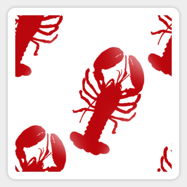 Red Lobster Repeating Pattern Magnet by TammyWinandArt